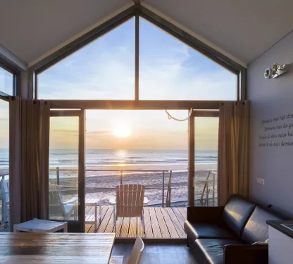 Strandhuisje 4-6 persoons, direct aan zee